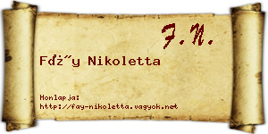 Fáy Nikoletta névjegykártya