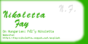 nikoletta fay business card